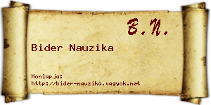 Bider Nauzika névjegykártya